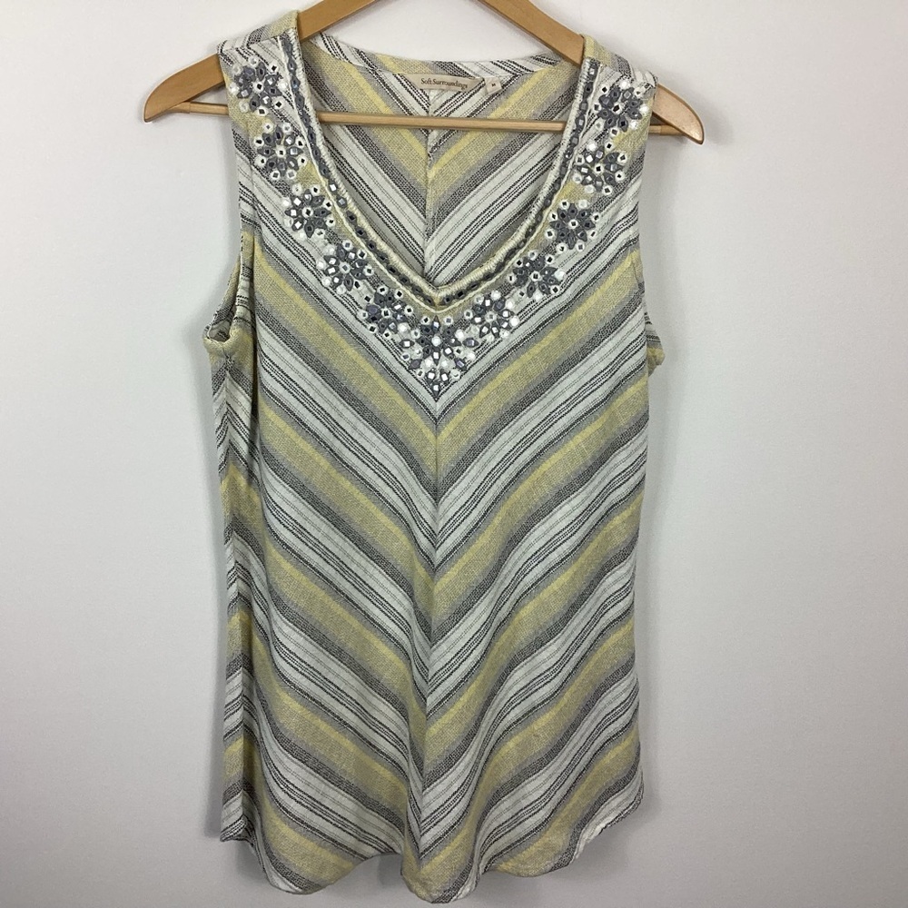 Soft Surroundings Nissi Beach Guaze Tank Top Size Medium